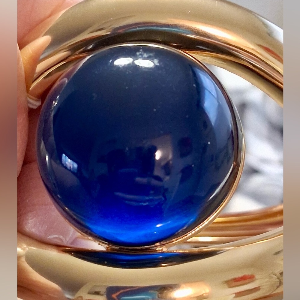 J.CREW WEARABLE ART BLUE STONE CUFF BRACELET NWT - Picture 9 of 9